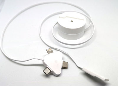 Kabel 3w1 zwijany USB, micro, typ c, lightning - Zdjęcie 4