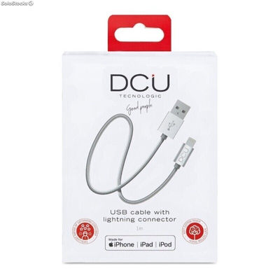 Kabel do ładowarki USB Lightning iPhone DCU Srebrzysty 1 m