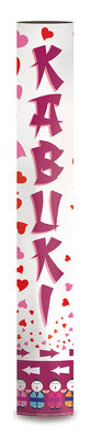 Kabuki 35 cm corazones papel y metalizado rosa -rojo, 12