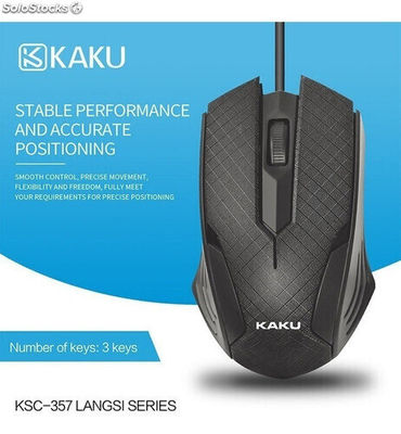 Kaku Mouse Con Cable Para Office Y Gaming Negro Ksc-356 - Negro