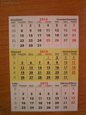 Kalendaria małe trójdzielne 2015 - Zdjęcie 2