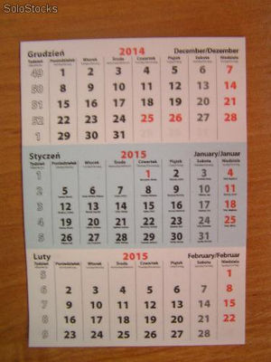 Kalendaria małe trójdzielne 2015 - Zdjęcie 4