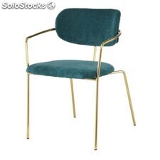 Kendall preta cadeira estofada estrutura ouro
