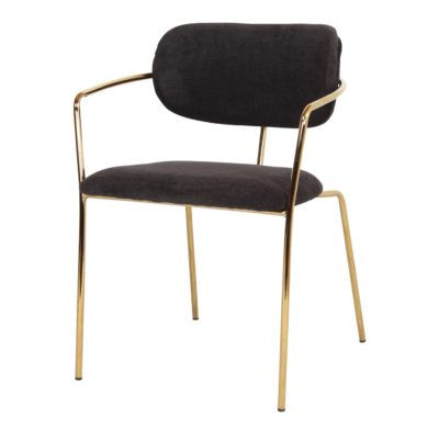 Kendall preta cadeira estofada estrutura ouro - Foto 4