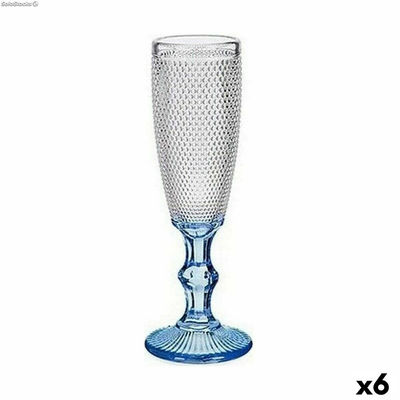 Kieliszek do szampana Punkt Niebieski Przezroczysty Szkło 6 Sztuk (180 ml)
