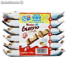 Kinder Barres Chocolatées Chocolat Blanc Kinder Bueno : Les 12 Pièces - 234 G