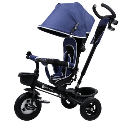Kinderline TRC-711.1BLUE: Passeggino triciclo 4 in 1 per neonati e bambini - Blu