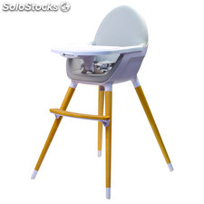 Kinderline WHC-701.1GREY: Pod Timber Highchair - Hellgrau