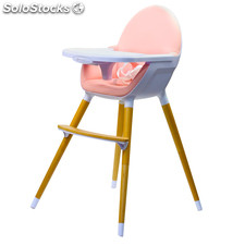 Kinderline WHC-701.1PINK: Chaise haute Pod Timber - Rose