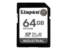 Kingston 64GB sdxc Industrial 40C to 85C C10 uhs-i U3 V30 A1 pSLC sdit/64GB