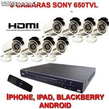 Kit 8 Camara Super Alta Resolucion 650tvl Sony hdmi