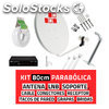 Kit Antena Parabólica 80cm + LNB + Soporte + Cable + Receptor