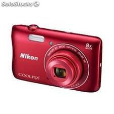 Kit camara digital nikon coolpix s3700 rojo 20mp zo 8x hd lcd 2.7 litio wifi nfc