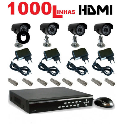 kit cftv câmeras infra-vermelho 1000 linhas com dvr luxvision