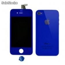 Kit Complet Iphone 4 et 4s(Ecran + Facade + Bouton) bleu foncee