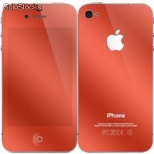 Kit Complet Iphone 4 et 4s(Ecran + Facade + Bouton) rouge miroir