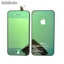 Kit Complet Iphone 4 et 4s(Ecran + Facade + Bouton) vert miroir