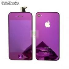 Kit Complet Iphone 4 et 4s(Ecran + Facade + Bouton) violet miroir