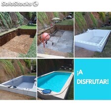 Kit construcción piscina 6x3x1,50 con escalera interior