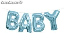 Kit de 4 ballons Lettre Bleu &quot; BABY&quot; 2.74m X 0.355m