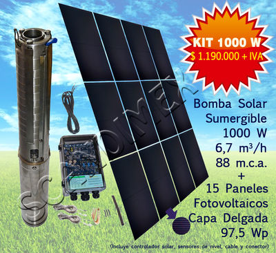 Kit de Bombeo Solar con Bomba Sumergible 1000 W