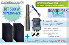 Kit de Bombeo Solar con Bomba Sumergible 500 W