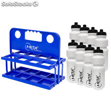 Kit de Botellero Plegable con 8 Botellas Blanco