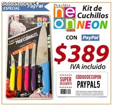 Kit de cuchillos neon multicolor