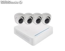 Kit de vidéo surveillance : Enregistreur numérique + 4 caméras dômes d&#39;extérieur