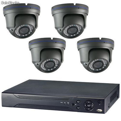 Kit de videosurveillance formé par 4 caméras et 1 dvr.
