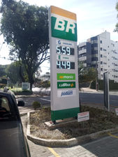 Kit eletrônico led petrobras br montagem de placa de preços com 2 combustiveis