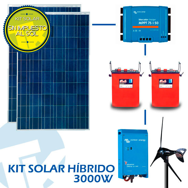 Instalación Kit Solar Casa de Campo 3000Wh/día 