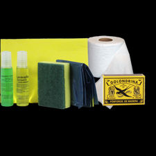Kit limpieza + papel higiénico y cerillas (240 aprox.)30 und/caja