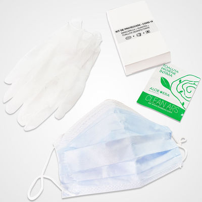 Kit masque + gants + lingette désinfectante (en boite format tabac)