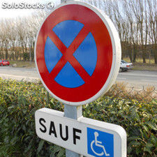 Kit Panneau de stationnement interdit sauf personne handicapée - Photo 2