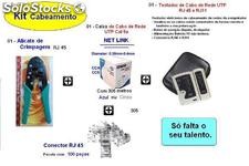 Kit para instalaçâo de rede - cabos, alicate, testador e conector