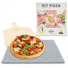 Kit para Pizza en Piedra de Lava 100% Natural 34x40cm que se cocina en 5 minutos