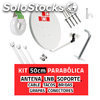 Kit Parabólica 50cm + LNB + Soporte + Cable + Conectores diesl.om