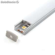 KIT - Perfil aluminio BARLIS para tiras LED, 2 metros. Tienda Online LEDBOX.