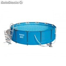 Kit piscine ronde steel pro max - 366 x 100 cm - bleu