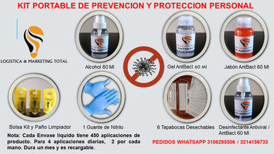 Kit portable de prevencion y proteccion personal