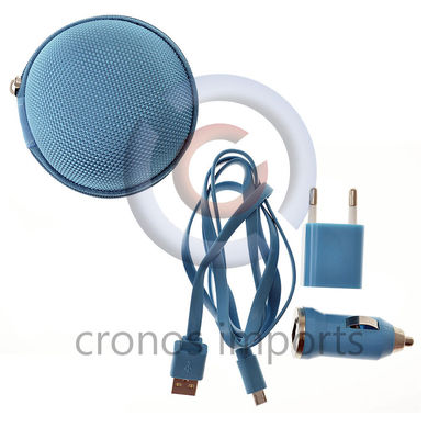 Kit portátil cargador con micro USB | Azul