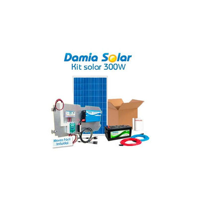 Kit Solar 300W Uso Diario: Iluminación. Con Inversor onda modificada