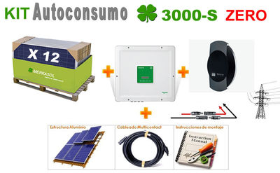 Kit Solar Autoconsumo 3000-S con Vertido CERO Sin estructura
