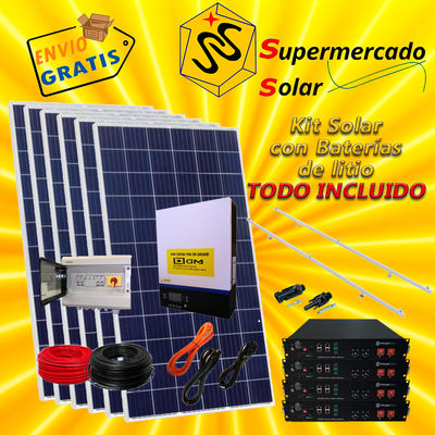 Kit solar bat. Litio 9 kw 7200W/14400W