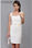 Klasyczna drapowana sukienka z szyfonu Arena Stylu, brzoskwiniowy Klasyczna drap - Zdjęcie 5