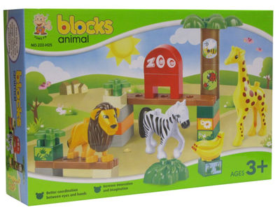 Klocki w pudełku zoo zwierzęta 30 elementów - Zdjęcie 2