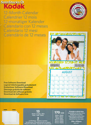 Kodak calendrier 12 mois (13 feuilles avec des anneaux de montage)