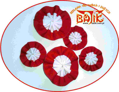 Kokarda, rozeta narodowa biało czerwona w barwach narodowych - Zdjęcie 2