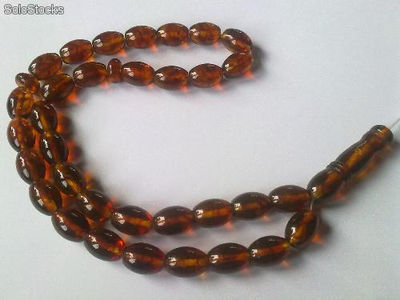 komboloI amber misbaha rosaries tasbih baltik pres 100% rav - Zdjęcie 3